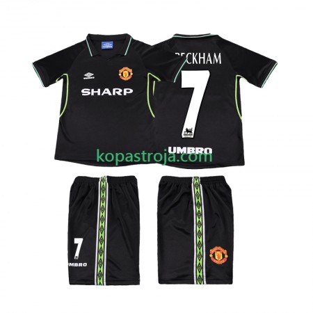 Billiga Fotbollströjor Manchester United Beckham 7 1999 Retro Barn Tredje tröja 1998 Kortärmad